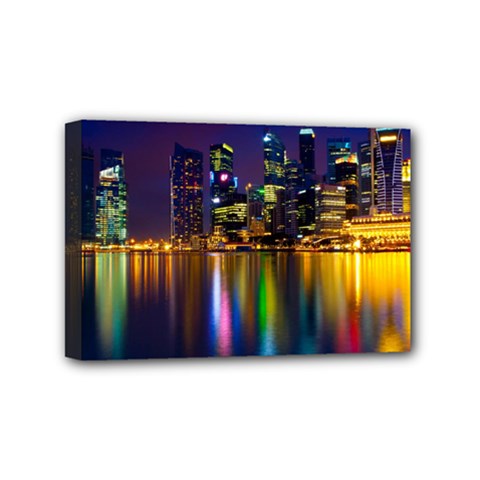 Night View 4  X 6  Framed Canvas Print by Unique1Stop