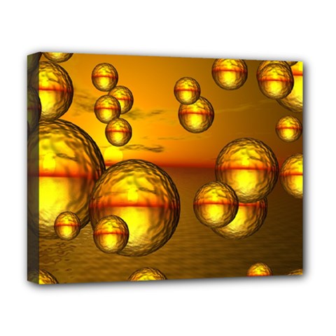 Sunset Bubbles Deluxe Canvas 20  X 16  (framed) by Siebenhuehner