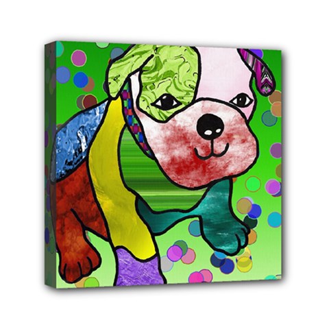 Pug Mini Canvas 6  X 6  (framed) by Siebenhuehner