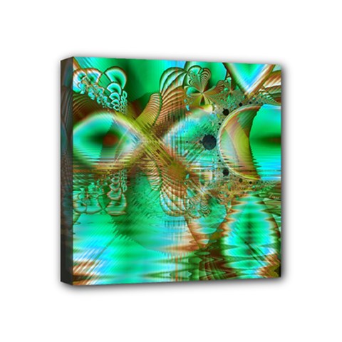 Spring Leaves, Abstract Crystal Flower Garden Mini Canvas 4  X 4  (framed) by DianeClancy