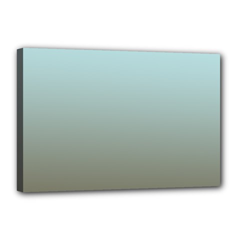 Blue Gold Gradient Canvas 18  X 12  (framed) by zenandchic