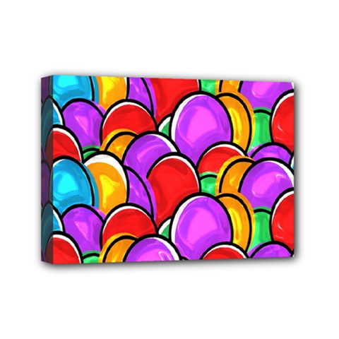 Colored Easter Eggs Mini Canvas 7  X 5  (framed) by StuffOrSomething
