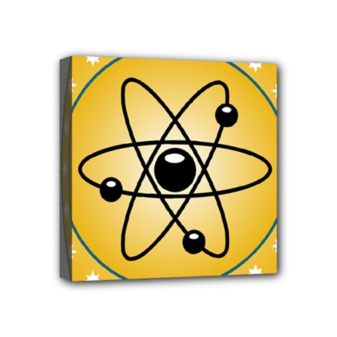 Atom Symbol Mini Canvas 4  X 4  (framed) by StuffOrSomething
