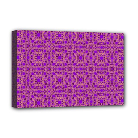 Purple Moroccan Pattern Deluxe Canvas 18  X 12  (framed) by SaraThePixelPixie