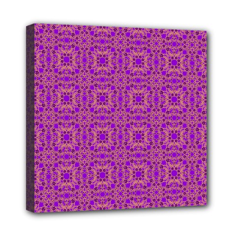 Purple Moroccan Pattern Mini Canvas 8  X 8  (framed) by SaraThePixelPixie