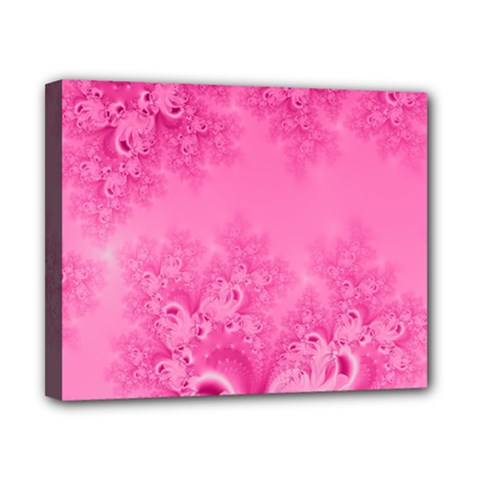 Soft Pink Frost Of Morning Fractal Canvas 10  X 8  (framed) by Artist4God
