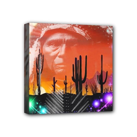 Ghost Dance Mini Canvas 4  X 4  (framed) by icarusismartdesigns