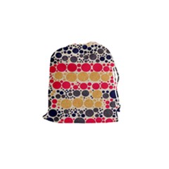 Retro Polka Dots  Drawstring Pouch (small) by OCDesignss