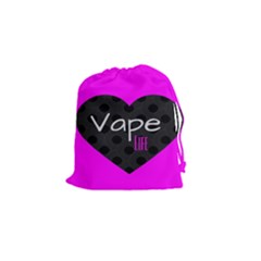 Hot Pink Vape Heart Drawstring Pouch (small) by OCDesignss