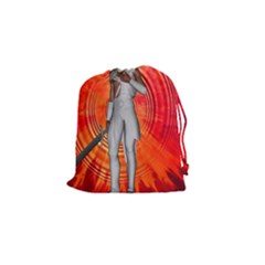 White Knight Drawstring Pouch (small) by icarusismartdesigns