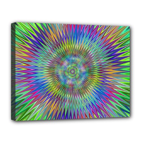 Hypnotic Star Burst Fractal Canvas 14  X 11  (framed) by StuffOrSomething