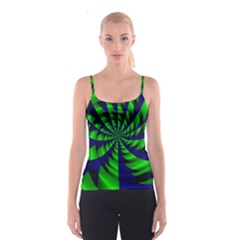 Green Blue Spiral Spaghetti Strap Top by LalyLauraFLM