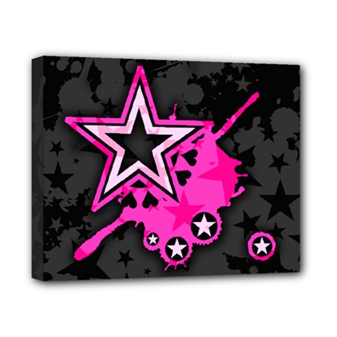 Pink Star Graphic Canvas 10  X 8  (framed) by ArtistRoseanneJones