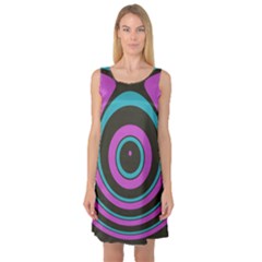 Distorted Concentric Circles Sleeveless Satin Nightdress by LalyLauraFLM