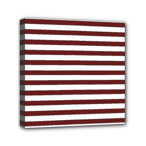 Marsala Stripes Mini Canvas 6  X 6  (framed) by ElenaIndolfiStyle