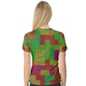 Colorful stripes and squares Women s V－Neck Sport Mesh Tee View2