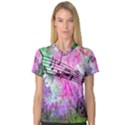 Abstract Music  Women s V-Neck Sport Mesh Tee View1