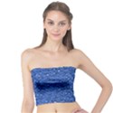 Sparkling Glitter Blue Women s Tube Tops View1