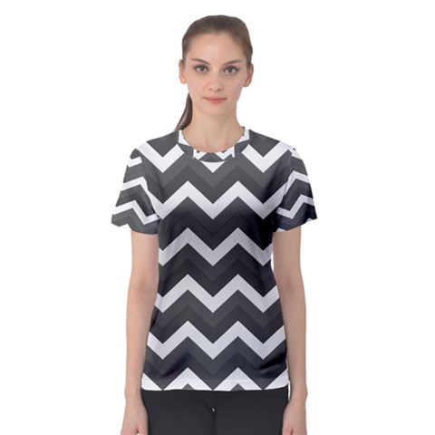 Chevron Dark Gray Women s Sport Mesh Tees by ImpressiveMoments