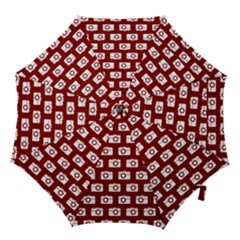 Modern Chic Vector Camera Illustration Pattern Hook Handle Umbrellas (small) by GardenOfOphir
