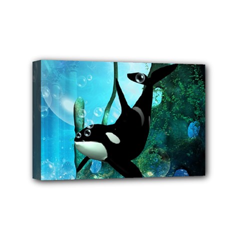 Orca Swimming In A Fantasy World Mini Canvas 6  X 4  by FantasyWorld7