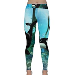 Orca Swimming In A Fantasy World Yoga Leggings by FantasyWorld7