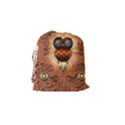 Steampunk, Funny Owl With Clicks And Gears Drawstring Pouches (Small)  View2
