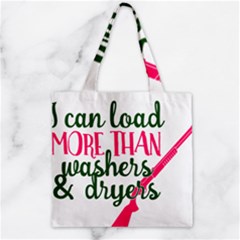 I Can Load More Than Washers And Dryers Zipper Grocery Tote Bags by CraftyLittleNodes