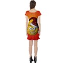 Cute Funny Christmas Smiley With Christmas Tree Short Sleeve Skater Dresses View2