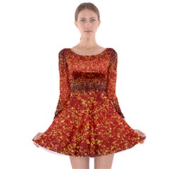 Glitter 3 Long Sleeve Skater Dress by MedusArt