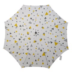 Pastel Random Triangles Modern Pattern Hook Handle Umbrellas (large) by Dushan