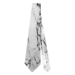 White Marble Stone Print Neckties (two Side)  by Dushan