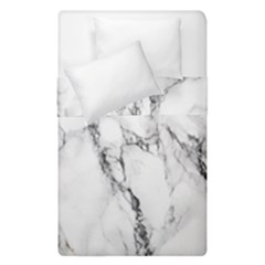 White Marble Stone Print Duvet Cover (single Size) by Dushan