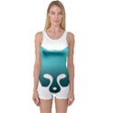 Fox Logo Blue Gradient Women s Boyleg One Piece Swimsuits View1