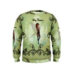 Cute Elf Playing For Christmas Boys  Sweatshirts by FantasyWorld7
