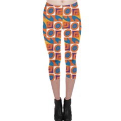 Squares And Other Shapes Pattern Capri Leggings by LalyLauraFLM