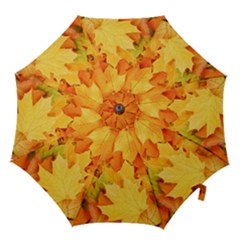 Yellow Maple Leaves Hook Handle Umbrellas (small) by trendistuff