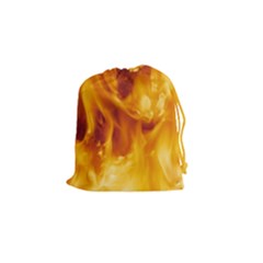 Yellow Flames Drawstring Pouches (small)  by trendistuff