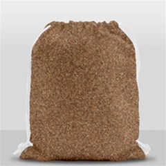 Dark Brown Sand Texture Drawstring Bag (small) by trendistuff
