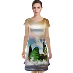 Cute Fairy In A Butterflies Boat In The Night Cap Sleeve Nightdresses by FantasyWorld7