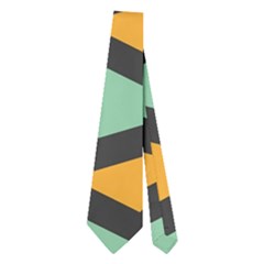 Green Triangles And Other Shapes Pattern Necktie by LalyLauraFLM