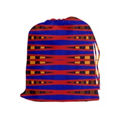 Bright Blue Red Yellow Mod Abstract Drawstring Pouches (extra Large) by BrightVibesDesign