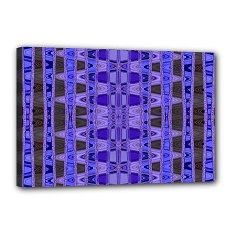 Blue Black Geometric Pattern Canvas 18  X 12  by BrightVibesDesign
