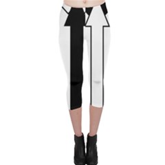 Funny Black And White Stripes Diamonds Arrows Capri Leggings  by yoursparklingshop