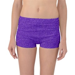 Festive Purple Glitter Texture Reversible Boyleg Bikini Bottoms by yoursparklingshop