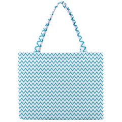 Blue White Chevron Mini Tote Bag by yoursparklingshop