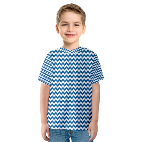 Dark Blue White Chevron  Kid s Sport Mesh Tee by yoursparklingshop