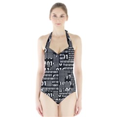 Beautiful Binary Women s Halter One Piece Swimsuit by StuffOrSomething