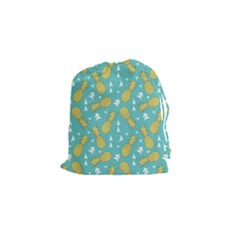 Summer Pineapples Fruit Pattern Drawstring Pouches (small)  by TastefulDesigns