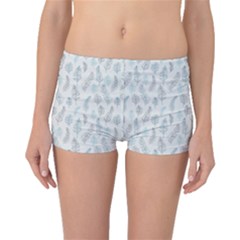Whimsical Feather Pattern, Dusk Blue Boyleg Bikini Bottoms by Zandiepants